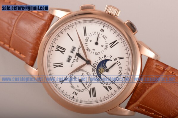 Replica Patek Philippe Grand Complication Chrono Watch Rose Gold 9900 SC DT GPG